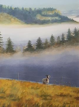 Tudi megla je voda (akvarel 40x30 - 2023) S. Zdovc